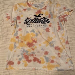 White, Tie-dye, T-shirt, Hollister